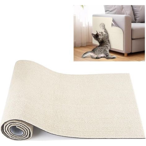 Katzenschutzmatte, selbstklebend, aus Sisal, zuschneidbar, für Sofa, Möbel, Wände (1/5)