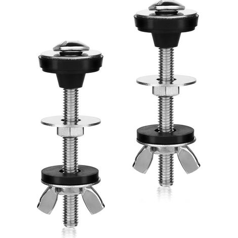 Lot de 2 vis en acier inoxydable pour évier, compatible avec les éviers et les toilettes. Vis pour accessoires de toilette, fixation de l'abattant, montage du réservoir sur l'évier. (1/5)