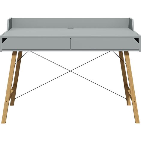 Bureau 2 tiroirs Bellamy Lotta Gris (1/4)
