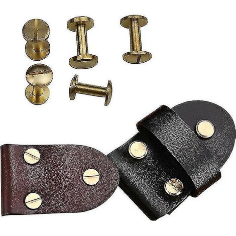 10x Vis à boucle pour ceinture arquée, clou Chicago pour artisanat du cuir, rivet en laiton massif à tête plate, 4-10 mm - 4 mm (1/5)
