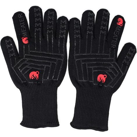 Mitts – Gants de barbecue résistants à la chaleur – Gants de grillades de qualité supérieure pour fumoir, four, cuisine et pâtisserie – Antidérapants, protection contre les hautes températures (1/5)