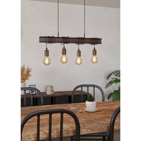 Lámpara colgante eglo TOWNSHEND 4 metal 110 cm altura