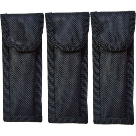 6 Articles Etui Couteau Cuir, Étui à Couteau de Poche, Nylone Poche Couteau Pliant avec Bande Auto-agrippante et des Boucles, pour Camping Randonnée en Plein Air (Noir)