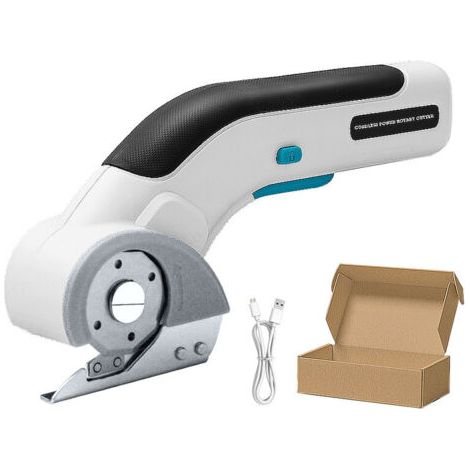 Ciseaux électriques sans fil 3,6 V avec 2 lames et verrouillage de sécurité, pour découper carton, cuir, moquette, plantes en pot et boîtes.