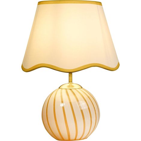 Searchlight Celine Lampe de table, verre à rayures jaunes 1x E14 (1/5)