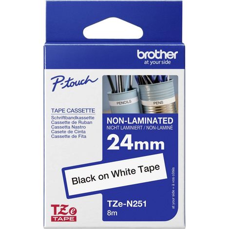 Brother TZe TZe-N251 Colore Nastro: Bianco Colore carattere:Nero 24 mm 8 m