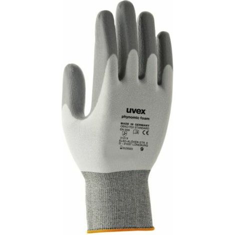 Gants de manutention Uvex Phynomic foam taille 7, Manutention générale, 1 Paire, Gris ( Prix pour 1 paire ) (1/6)