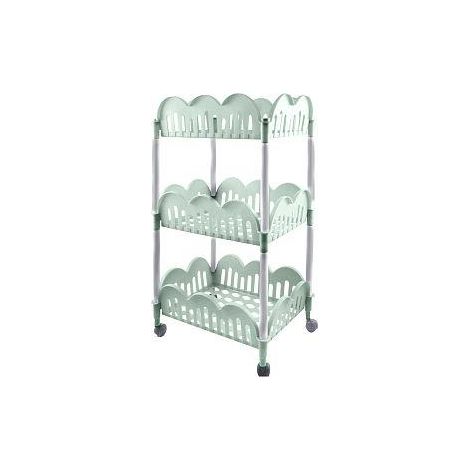 CARRELLO DOLLY DA CUCINA DI COLORE VERDE ACQUA RETTANGOLARE (1/2)