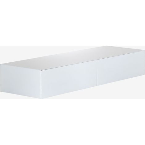 Sklum – Console d'entrée murale Florens – MDF blanc – Dimensions 15cm x 95cm x 30cm – Rangement avec grands tiroirs – Design intemporel (1/5)