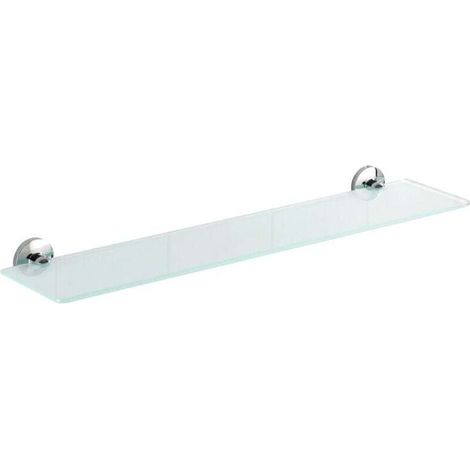 Cuba Shine 60 cm Glasregal, kein Bohren erforderlich, verchromtes Badezimmerregal, Designer-Wandmontage, elegante Aufbewahrung für Badezimmeraccessoires, 100 % rostfrei
