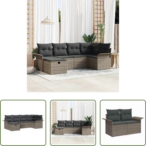 Poly Rattan - Gartensofa-set mit Kissen mit Speicher 6 pcs Poly Rattan (1/5)