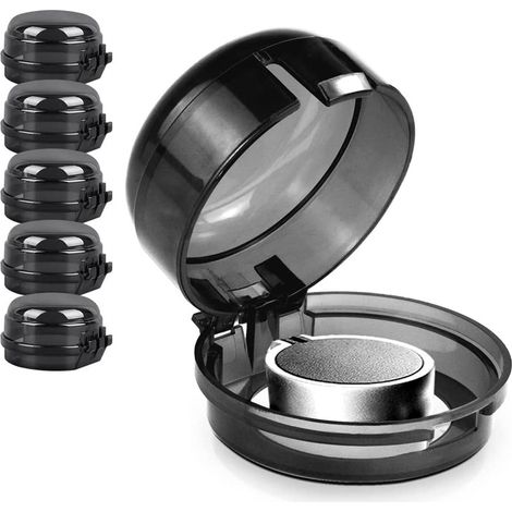 Protège-boutons de cuisinière 5 pièces pour sécurité enfant - Tailles universelles pour gazinière, résistants à la chaleur, housses anti-bébé, couvre-boutons double-clé pour four, protection enfants e (1/3)