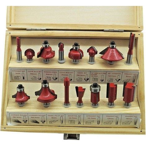 Lot De 15 Fraises à Bois Pour Rainurage Fraiseuse Sanitaire 6,35 Mm (1/2)