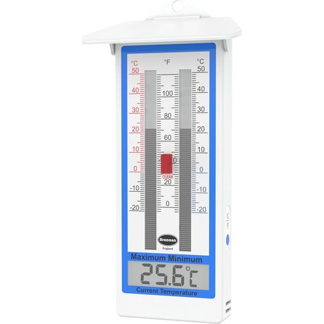 Thermomètre Maximum et Minimum pour Serre de Jardin, Mur, en intérieur ou extérieur (1/5)