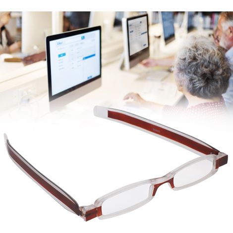 Lunettes de lecture portables à monture bicolore, pliables et rotatives à 360°, pour personnes âgées TR90, couleur thé, rotation à 150° (1/5)