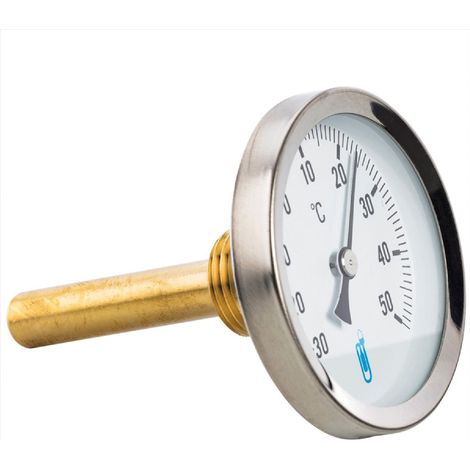 Thermomètre à plongeur 45 mm Axial - 0 à 120°C - Ø80 mm - Thermador