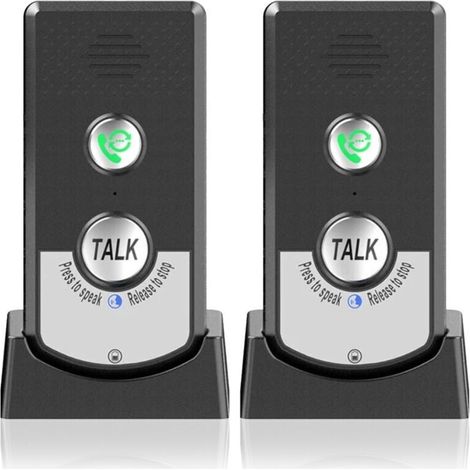 Set de 2 interphones sans fil pour maison - Appel bidirectionnel - Longue portée - Pour personnes âgées - Portable.