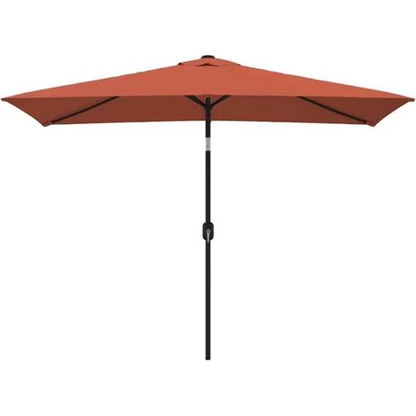 Parasol d'extérieur avec mât en métal 300 x 200 cm terre cuite - Ombrelle jardin terrasse balcon extérieur résistant (1/5)