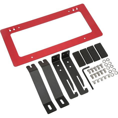 Support de plaque d'immatriculation avant en alliage d'aluminium, de remplacement pour Tesla Model Y 2017-2022, rouge (1/5)