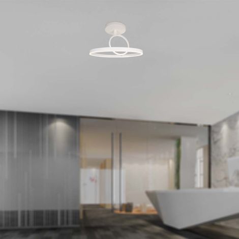 V-TAC VT-7907 Lustre LED Moderne 2 Cercles 38W Corps en Métal Blanc 5020cm Lumière 4000K - 14985 (1/5)
