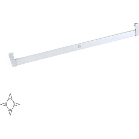 Emuca – Barre de penderie pour armoire avec lumière LED – Aluminium mat – Longueur 95 cm – Détecteur de mouvement intégré – Éclairage 190 lm
