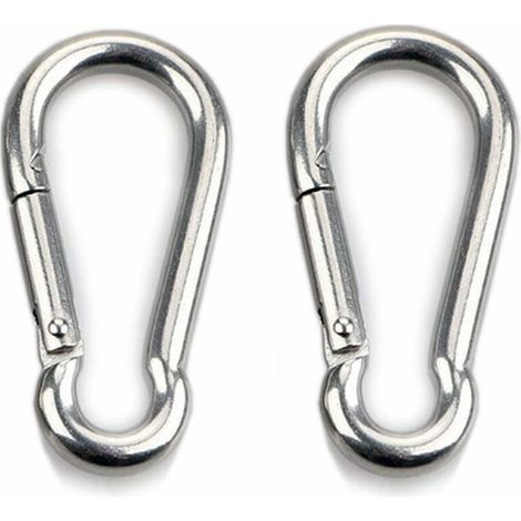 VURAHOME - 2pcs Mousqueton de Fixation pour Charges Lourdes, Sports, Chiens de Serrure, Hamac Balançoire, en Acier Inoxydable 304, 8mm Épaisseur (1/3)