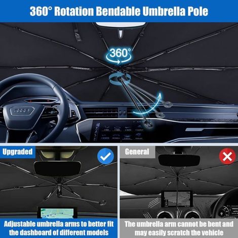 Pare Soleil Voiture Parapluie Pare Soleil Voiture Pare Brise Avant, Pliable Pare-Soleils Voitures Parapluie Protection (1/5)