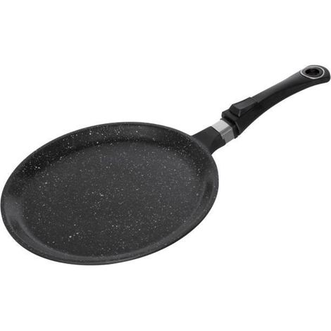 Poêle à crêpes Ø 28 cm "Façon pierre" - PRADEL EXCELLENCE - Gamme PREMIUM - Compatible tous feux dont induction. Manche amovible.
