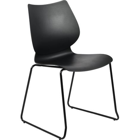 Chaise noire au design épuré – Style contemporain plastique noir cadre métal noir 100008266 (1/5)