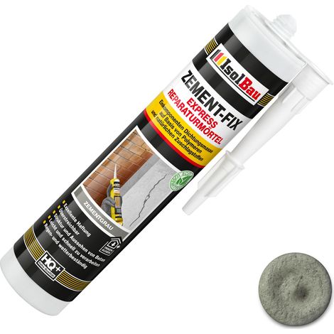 IsolBau Zement-Fix Zementgrauer Reparatur- und Dichtungsmörtel 1 x 300 ml (1/5)