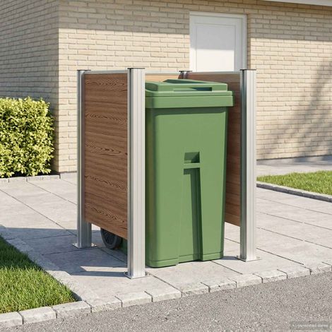 vidaXL Clôture de poubelle Marron 85 x 85 x 115 cm Aluminium et WPC