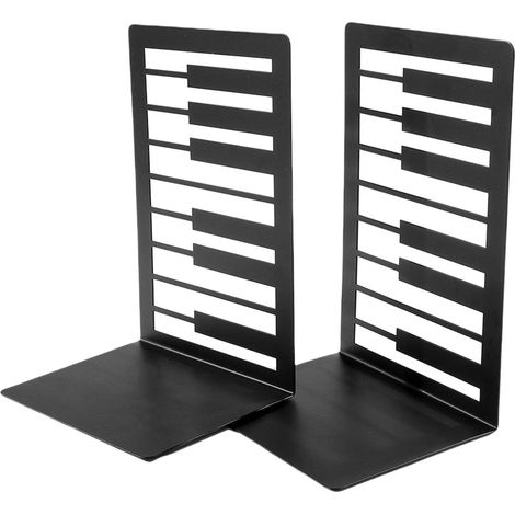 2 Serre Livres Métal Noir Notes Musique (1/5)