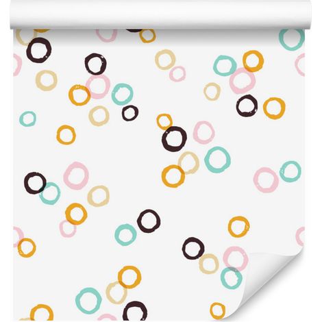 Carta da parati con piccoli cerchi colorati per soggiorno e camera da letto, 50x1000 cm (1/5)