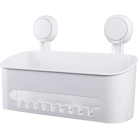 Étagère de douche murale ventouse sans perçage, panier auto-adhésif, plastique réutilisable pour salle de bain, cuisine, salon