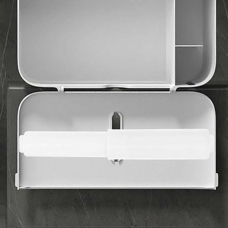 Distributeur de papier toilette auto-adhésif en acier inoxydable, mural, sans perçage, pour salle de bain et cuisine (argenté) (1/4)