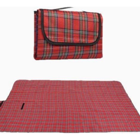 1 pièce Couverture pique-nique pliable, tissu Oxford imperméable, tapis plage camping antidérapant pour extérieur et voyage (1/4)