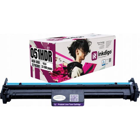 Die Inkdigo CRG051HDR Trommel ist kompatibel mit Canon i-Sensys MF264dw, LBP160 und MF260 und TÜV-zertifiziert. (1/5)