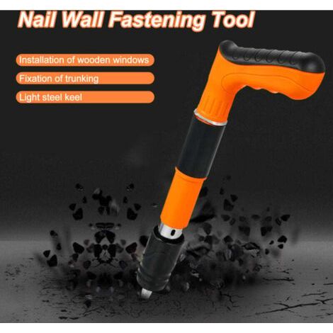NALOOKAMIC  Mini Pistolet à Clous , 5 Vitesses Réglable Portable Pistolet à Ongles Manuel, Cloueur Beton, Menuiserie et Décoration, Clous D'air Intégrés pour Murs en Briques Rouges, Murs en Béton