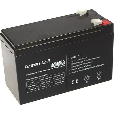 green-cell AGM05 Batterie UPS schwarz 12 V 7,2 Ah