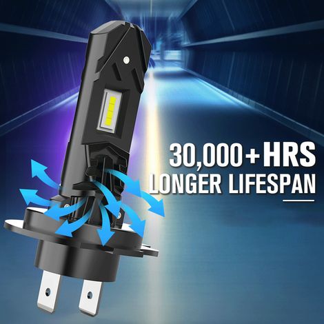 Ampoules LED 16 000 lm, lumière blanche 6 500 K, éclairage à 360°, ampoules de phares noires (1/3)