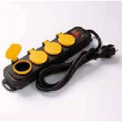 Fai multipresa 4 prese bipasso schuko colore nera da esterno 8061/n/ip44
