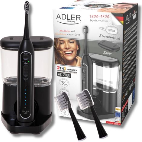 Brosse à dents sonique AD 2180 noire avec irrigateur 2 en 1