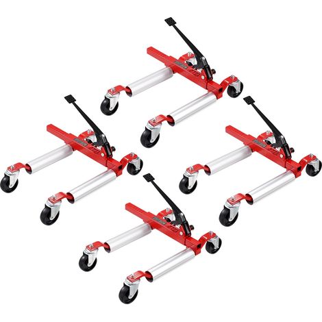 Chariot de roue, capacité maximale de 1 500 lb, élévateur de voiture avec roues rotatives à 360 °, cric de pneu à cliquet de positionnement de véhicule robuste, pour véhicule, réparation automobile, d (1/5)