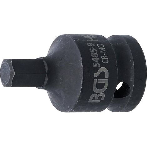 Douille à Embouts à Choc 42 mm - 12,5 mm (1/2), Six Pans Intérieurs 9 mm - Résistante et Précise - D-Work