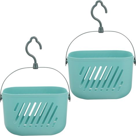 2 Pièces Panier de Rangement Mural pour Cuisine avec Crochets Robustes Organisateur Suspendu Plastique pour Ail Gingembre et Condime (1/4)