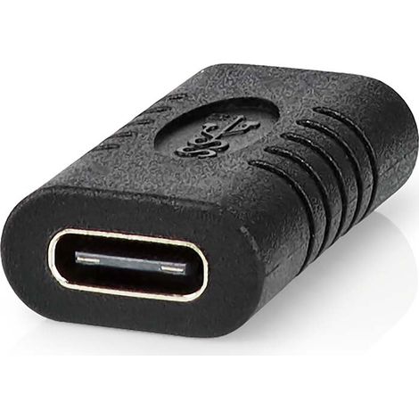 Adattatore USB-C™ USB 3.2 Gen 2 USB-C™ femmina USB-C™ femmina 4K a 60 Hz 10 Gbps Rotondo Nichelato Nero Scatola (1/5)