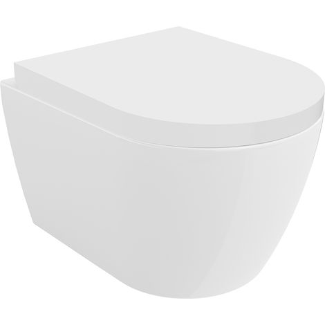 Mexen Carmen WC-Schüssel Rimless Tornado mit absenkbarer harter Sitz, Duroplast, weiß glänzend - 30880200T (1/5)