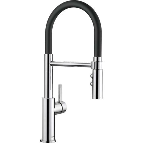 Blanco Catris S - Spültischarmatur mit flexiblem Rahmen und Geschirrbrause, Schwarz/Chrom 525791