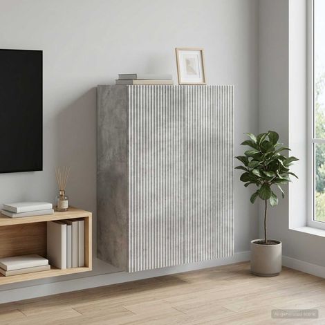 vidaXL Mobiletto a muro Grigio Cemento 66 x 34,5 x 90 cm