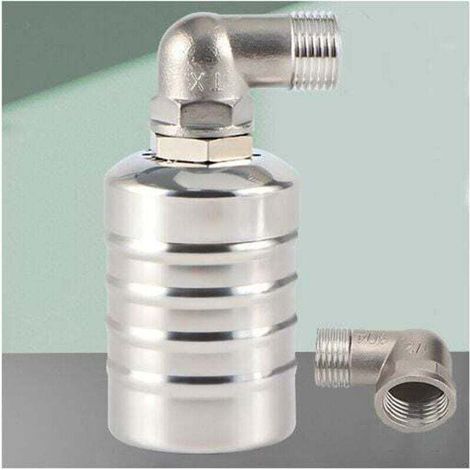 Régulateur de niveau de piscine,régulateur de niveau d'eau automatique pour réservoir d'eau,Vanne à flotteur entièrement automatique en acier inoxydable 304, mini robinet à boisseau sphérique à (1/4)